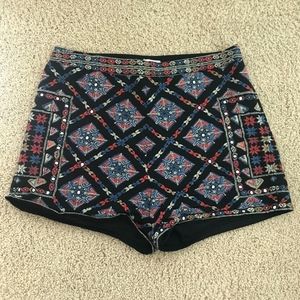 Embellished high-rise shorts